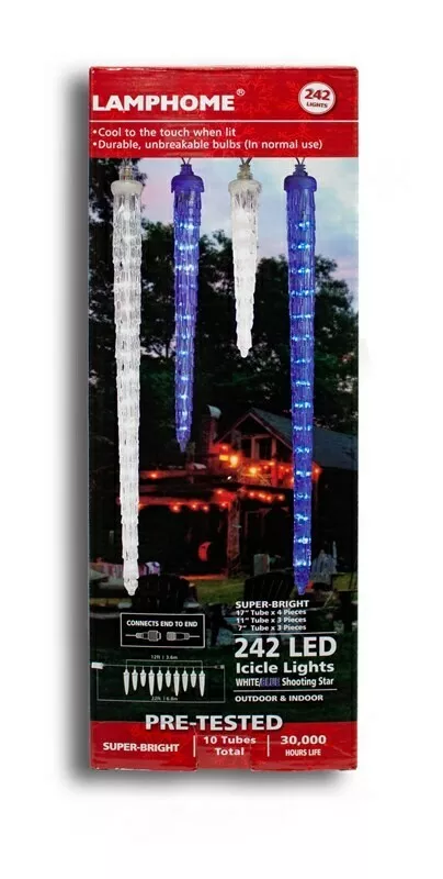 L8140 242 LED drip icicle set wh/bl